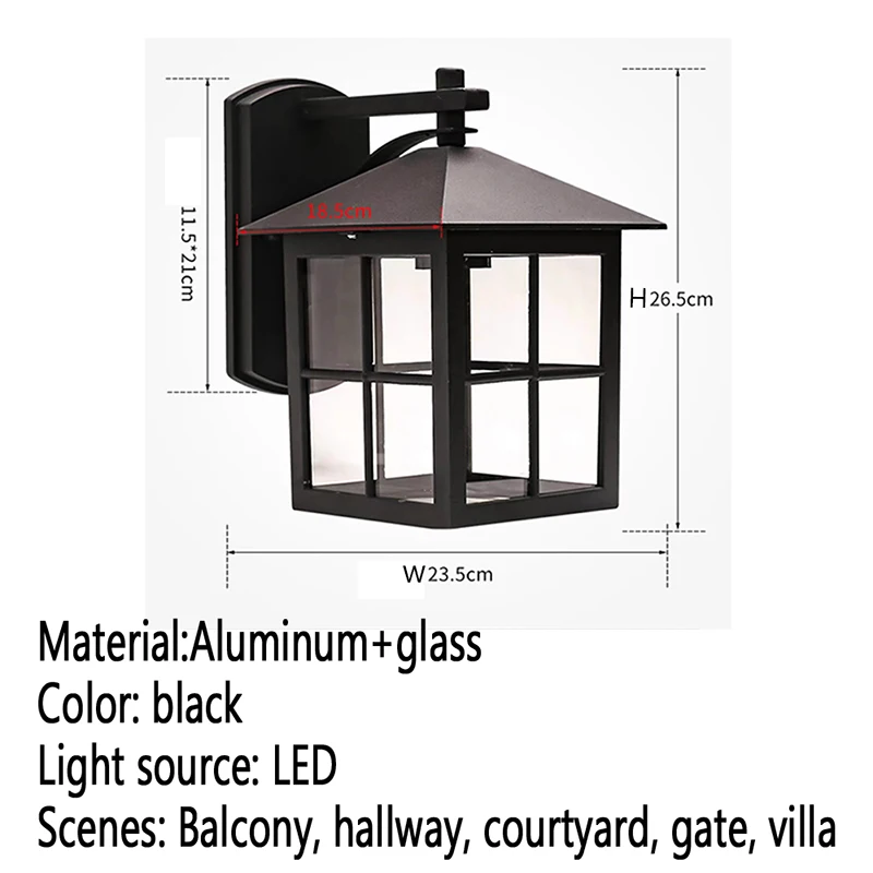 Oufola lampu dinding LED luar ruangan, moderen elektrik tahan air untuk balkon lorong halaman vila Gerbang Hotel