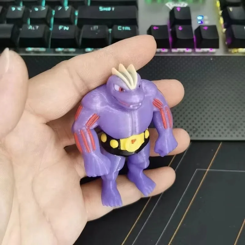 Anime Pokemon Kawaii Machamp Machoke Machop Proportion World 1:20 Diy 3D Printing  Cartoon Character Desktop Model Toys Gifts