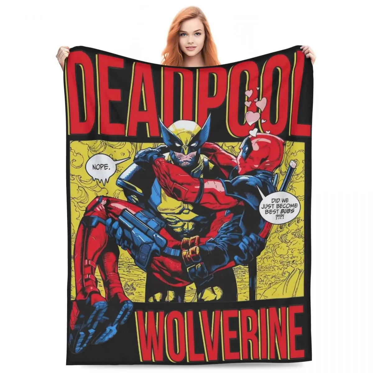 Deadpool & Wolverine Movie D&W Throw Blanket Flannel Bedding Throw Blanket Comfortable Super Soft for Couch Bedspreads