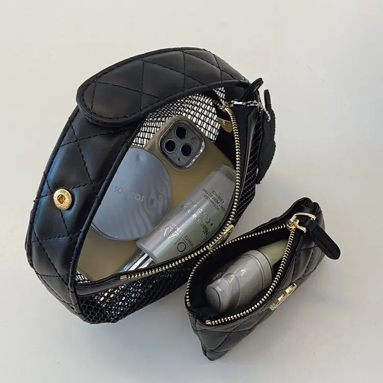 2025 جديد! حقيبة منسوجة من Hula Hoop Xiaoxiangfeng - قماش شبكي مجوف للجدة Xiang، سلسلة كروس/تحت الإبط للنساء #3