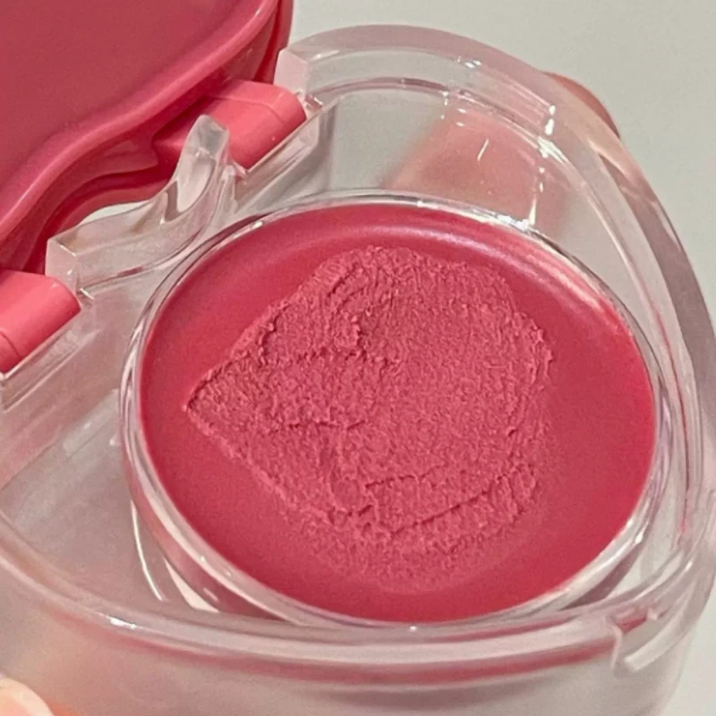 1Pc Heart-Shaped Lip and Cheek Dual-Purpose Lip Mud Lipstick Natural All-match Matte Monochrome Blush Cream with Brush Wholesale