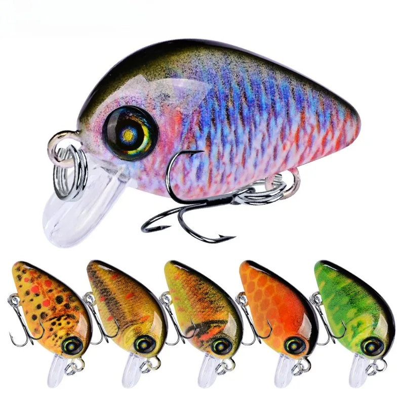 1 Stück 2,85cm/1,95g Neuer Karpfen-Wobbler Crankbait BKK Einzelhaken Rock Luya Laser Kunstköder Little Fat Man Schwimmender Köder
