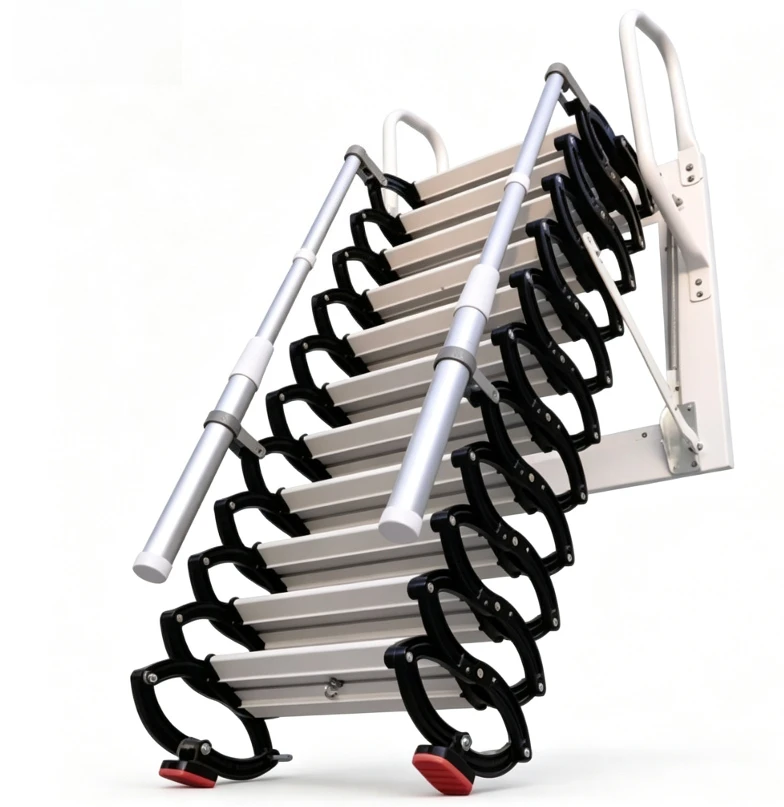 Carbon Steel Telescopic Folding Wall Mounted Ladder Space Saving Stairs For Home Indoor Outdoor Attic Staircase Accessory