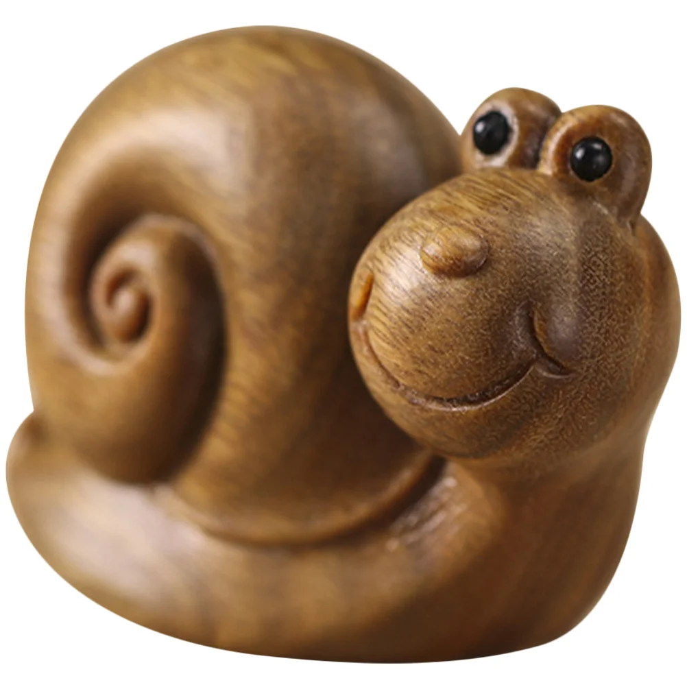 

Wooden Snail Decor Black Miniature Desk Accessory Adorable Figurine Delicate Snail Adornment Ornament