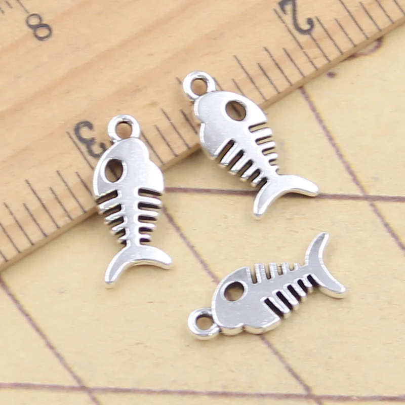 30 sztuk Charms Fish Bone 18x7mm tybetański srebrny kolor wisiorki antyczne tworzenie biżuterii DIY Handmade Craft