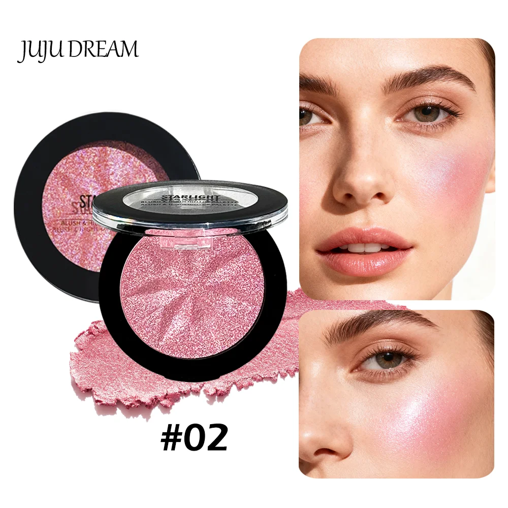Glam Shimmer Starlight Blush - High-Shine Glitter Finish, Brightens Cheeks for Natural/Glam Makeup, Perfect for Daily/Party