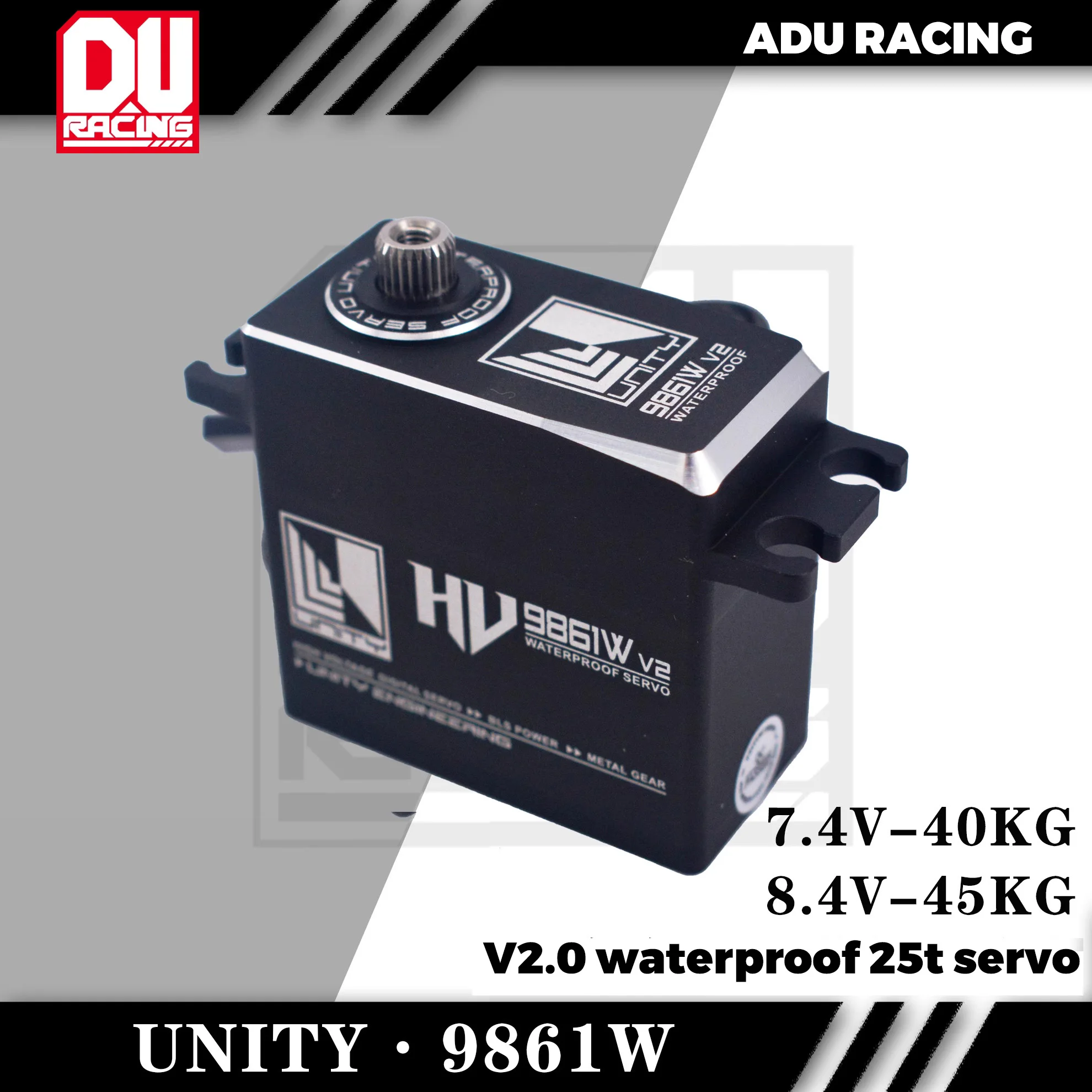 UNITY RC 9861W V2 WATERPROOF Competition Titanium Gear Brushless Ultra High Speed Digital Servo for 1/10 1/8 RC CARS