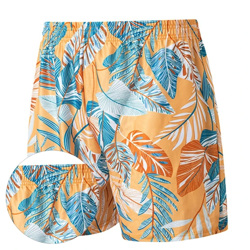 Quick Drying Swim Shorts for Man Funny Swimwears Bathing Suit Flower Print Beach Shorts Loose Boardshorts Swim Trunks