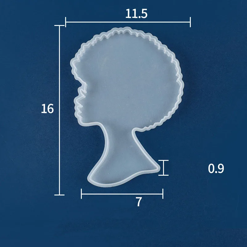 African Women Mold DIY Epoxy Silicone Moulds Afro Head Portrait Coaster Desktop Table Set Furniture Decoration Crafts