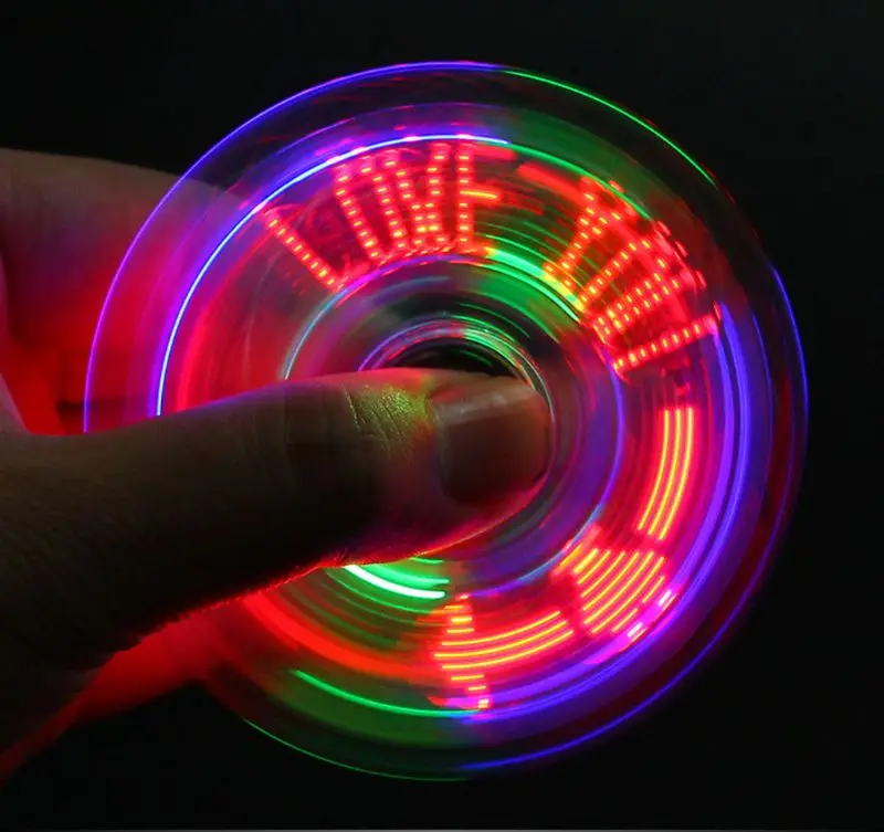 Novelty Multiple Changes LED Fidget Spinner Luminous Hand Top Glow in Dark EDC Stress Relief Toys