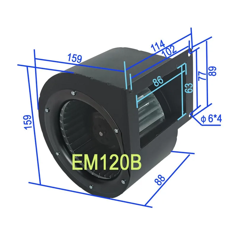 For EC Brushless External Rotor Strong Permanent Magnet AC Exhaust Fan Small Air Copper Core Large Wind Volute Centrifugal Fan