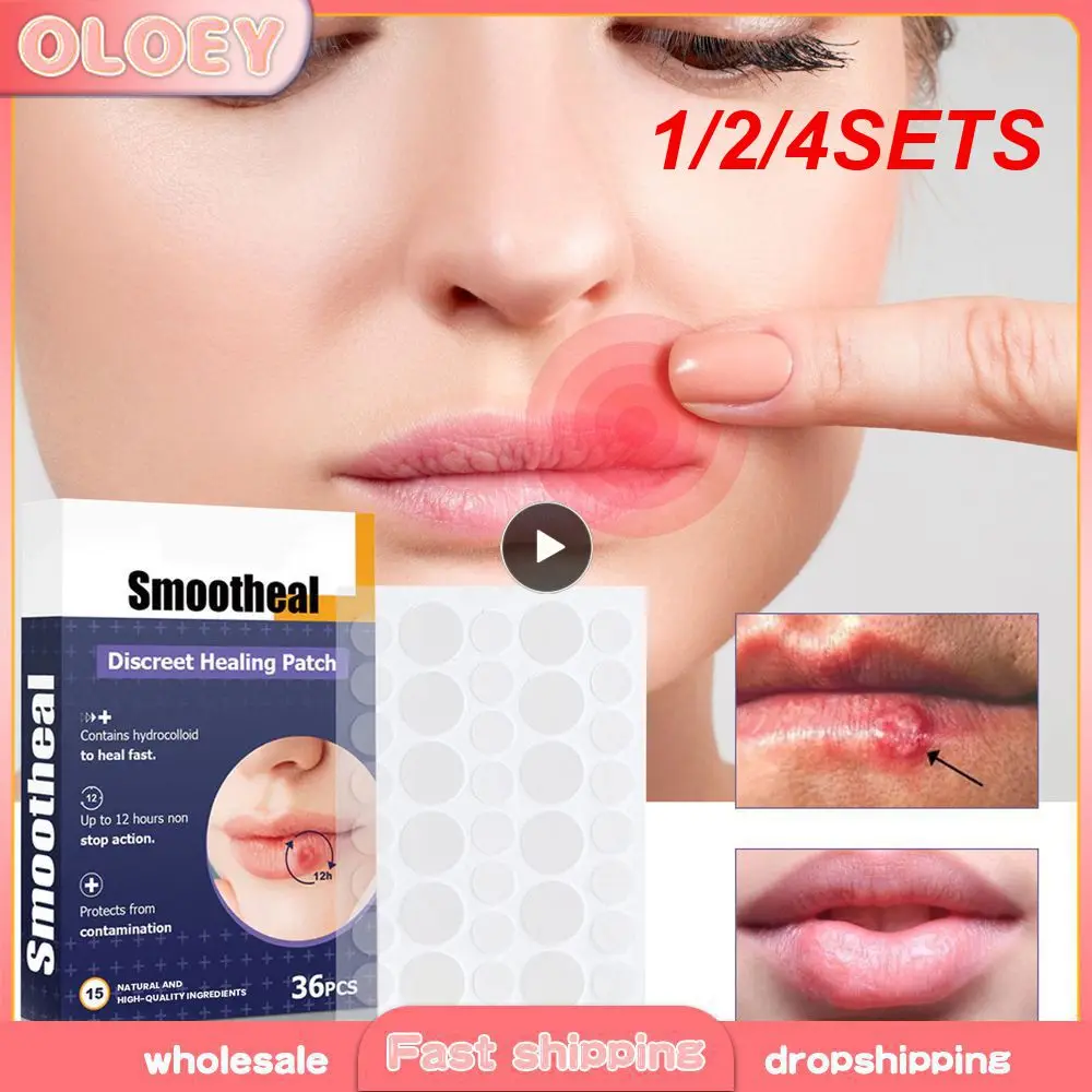 1/2/4SETS Pflegepflaster Antibakterielle und entzündungshemmende Pflegeaufkleber Lippenpflege Herpes Paste Kalte Herpes Glättungspflaster