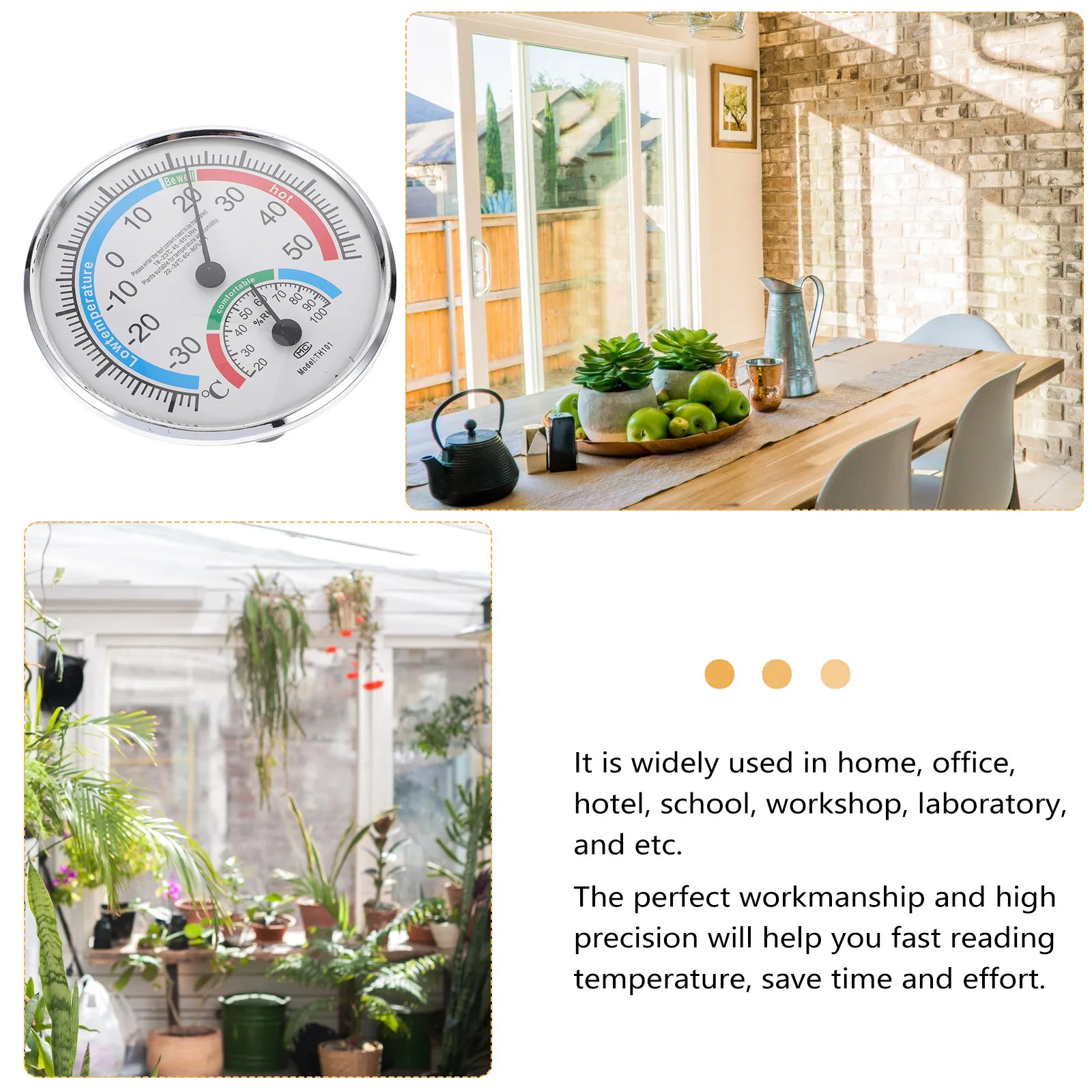 

Hygrometer Thermometer High Precision Metal Durable Indoor Outdoor Sauna Room Moisture Temperature Monitor Sauna Room Accessory