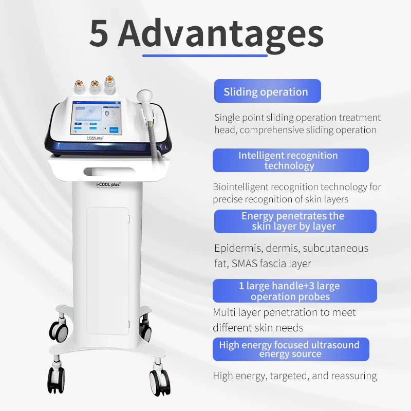 Korean High-Energy Ultrasonic Facial Tightening Lifting Equipment Anti-Aging Functions Micro-Cold/Micro-Heat Hammer-Type Brush