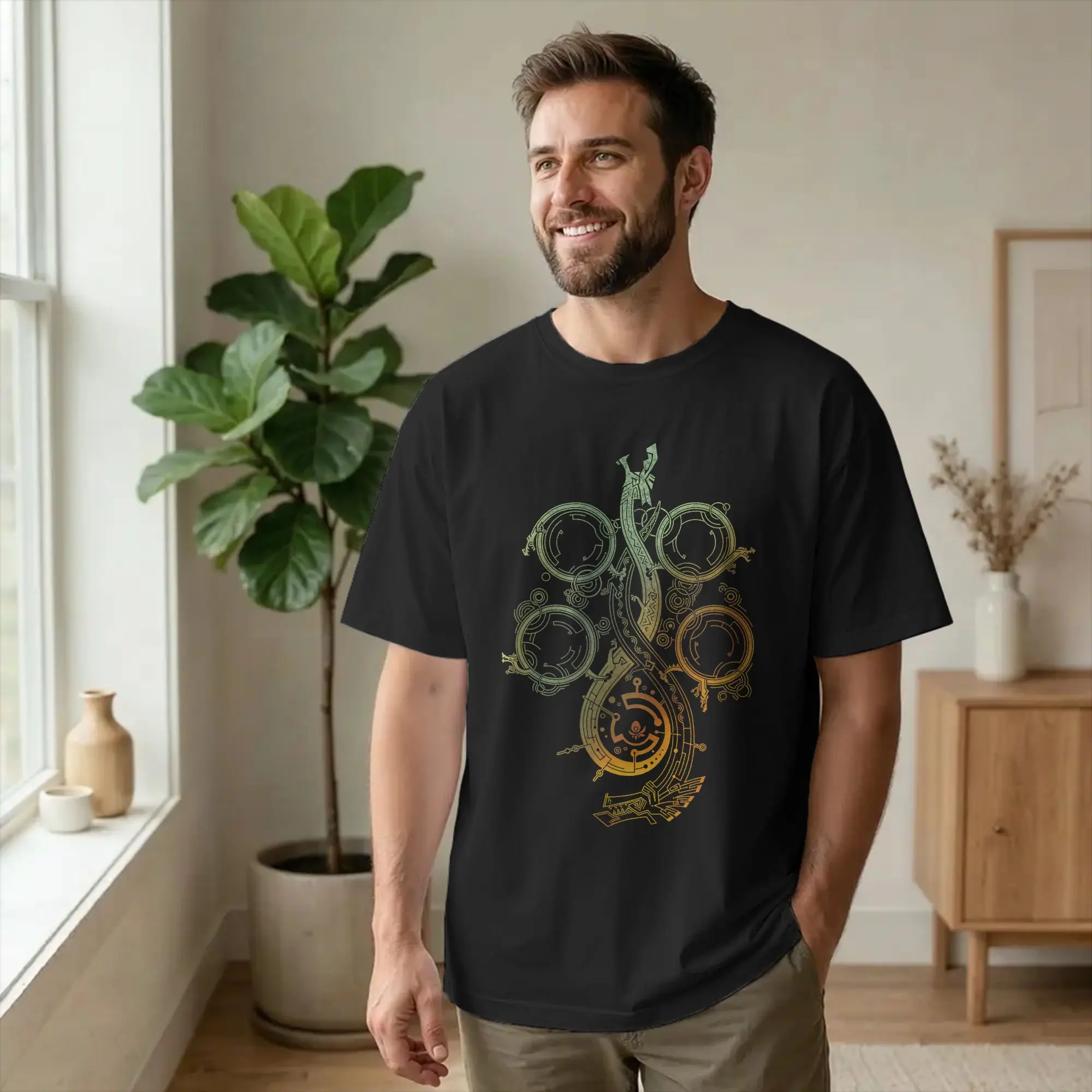 Monster Hunter Wilds Symbol T Shirts Men's Cotton Novelty T-Shirt Round Neck Video Game Tees Short Sleeve Tops 4XL 5XL