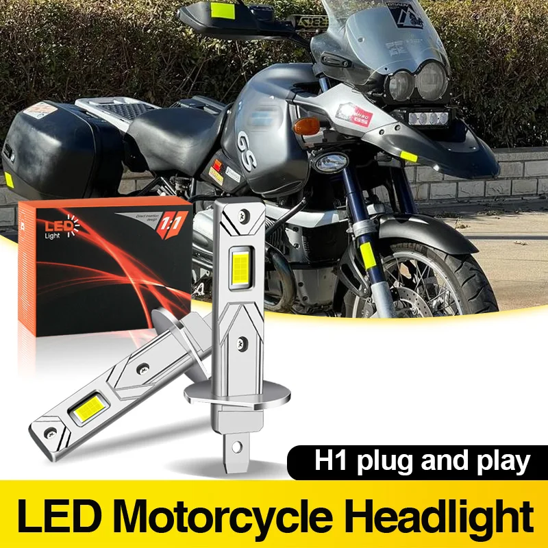 Bombilla LED para faro de motocicleta, 2 uds., alto/bajo, H1, 9600LM, para BMW R 1150 GS ABS-Cruising Enduro 1999 2000 2001 2002 2003 2004 2005