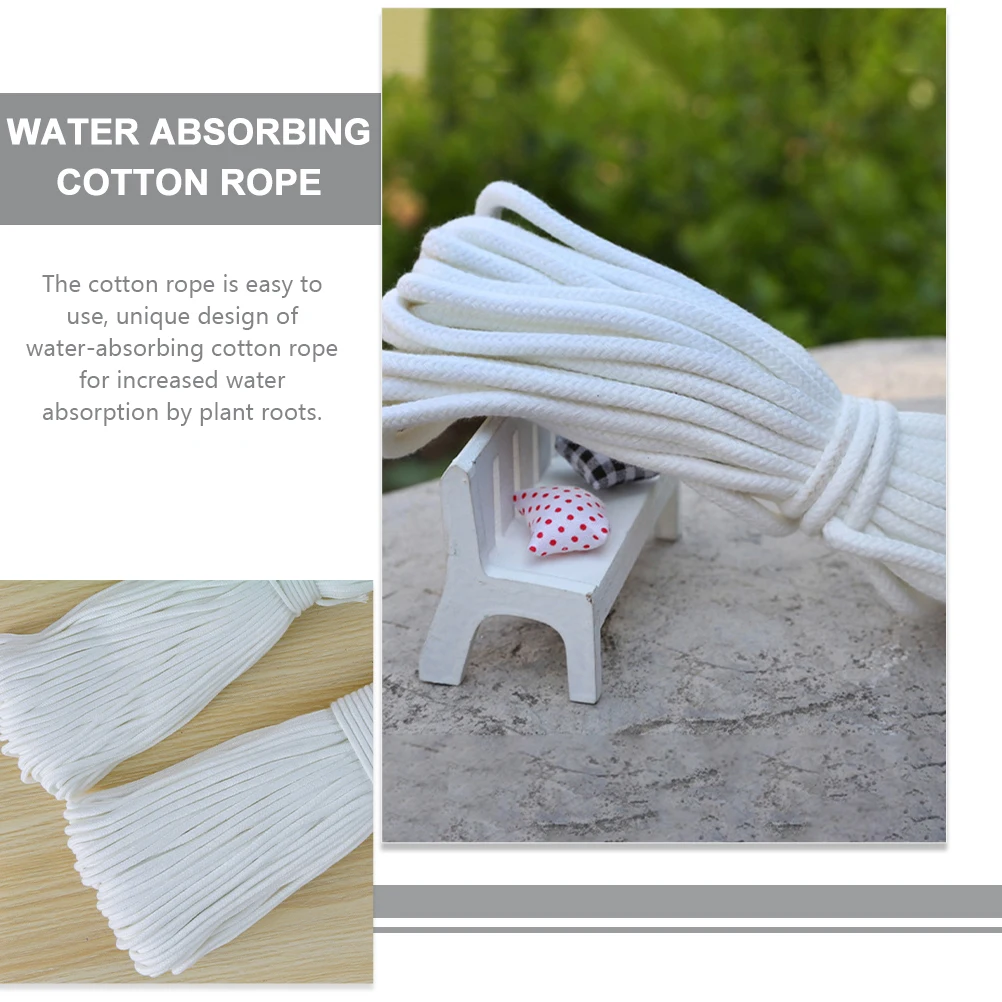 

1 Bundle Self Watering Cotton Rope Absorbent Cord for Potted Plant Automatic Water Absorption Hydroponics Hydroponic Cotton Rope