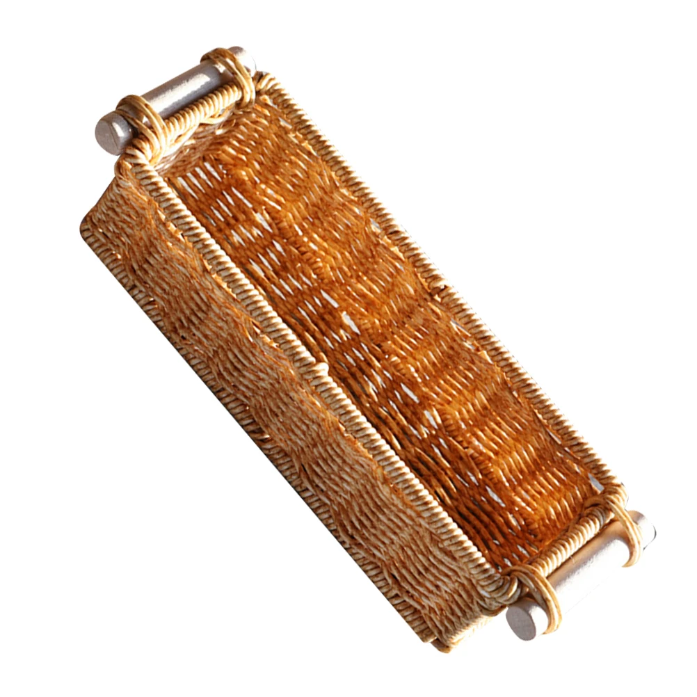 

1pcs Skin Care Product Storage Box Woven Basket Decorative Rustic Rattan Style Multi-Function Household Baskets for Snacks