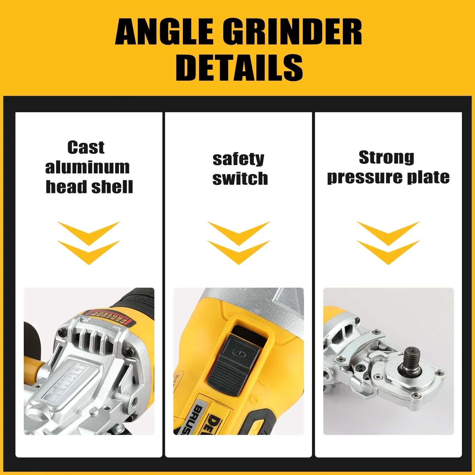 2025년 신제품 DEWALT DCG405FN 125mm 플랫 헤드 앵글 그라인더 - 본체만, 18V 리튬 - 정밀 절단용 브러시리스 공구