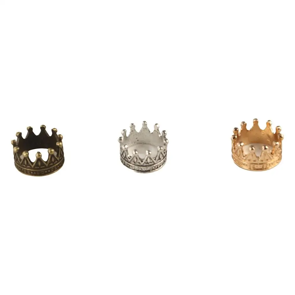 Model Toys Mini Metal Crown Model Decorating Golden Bronze Dollhouse Miniature Metal Crown Silver Ornaments