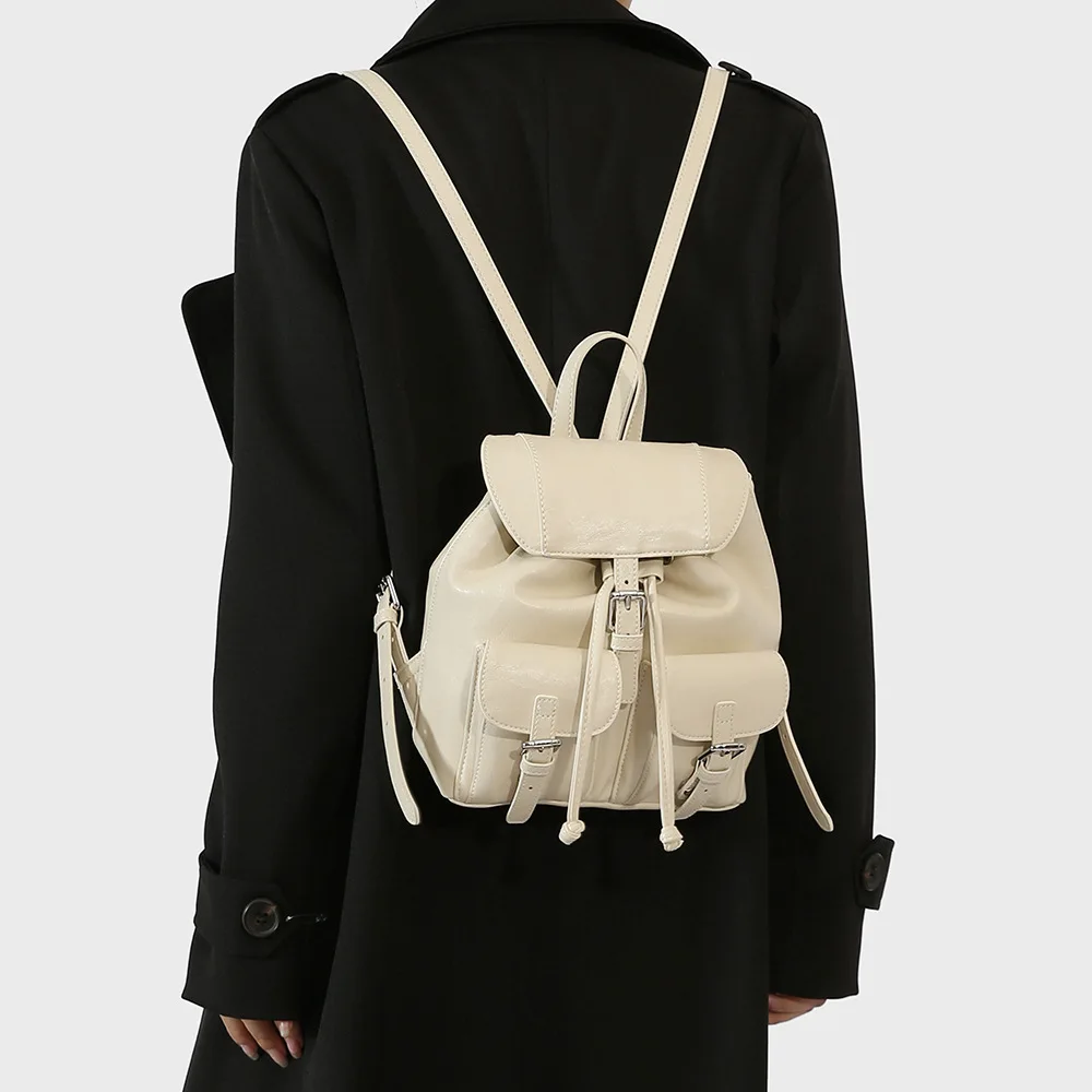 

2025 Korean Drawstring Fashion College Style Backpack Niche High Sense Versatile Simple Handbag Lightweight Mini Bag
