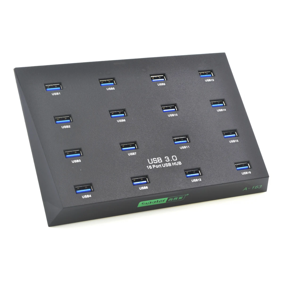 Sipolar A-163 25W Powered Super Data Speed 5Gbps 16 Ports USB3.0 Duplicator Hub USB Flash Driver Copier