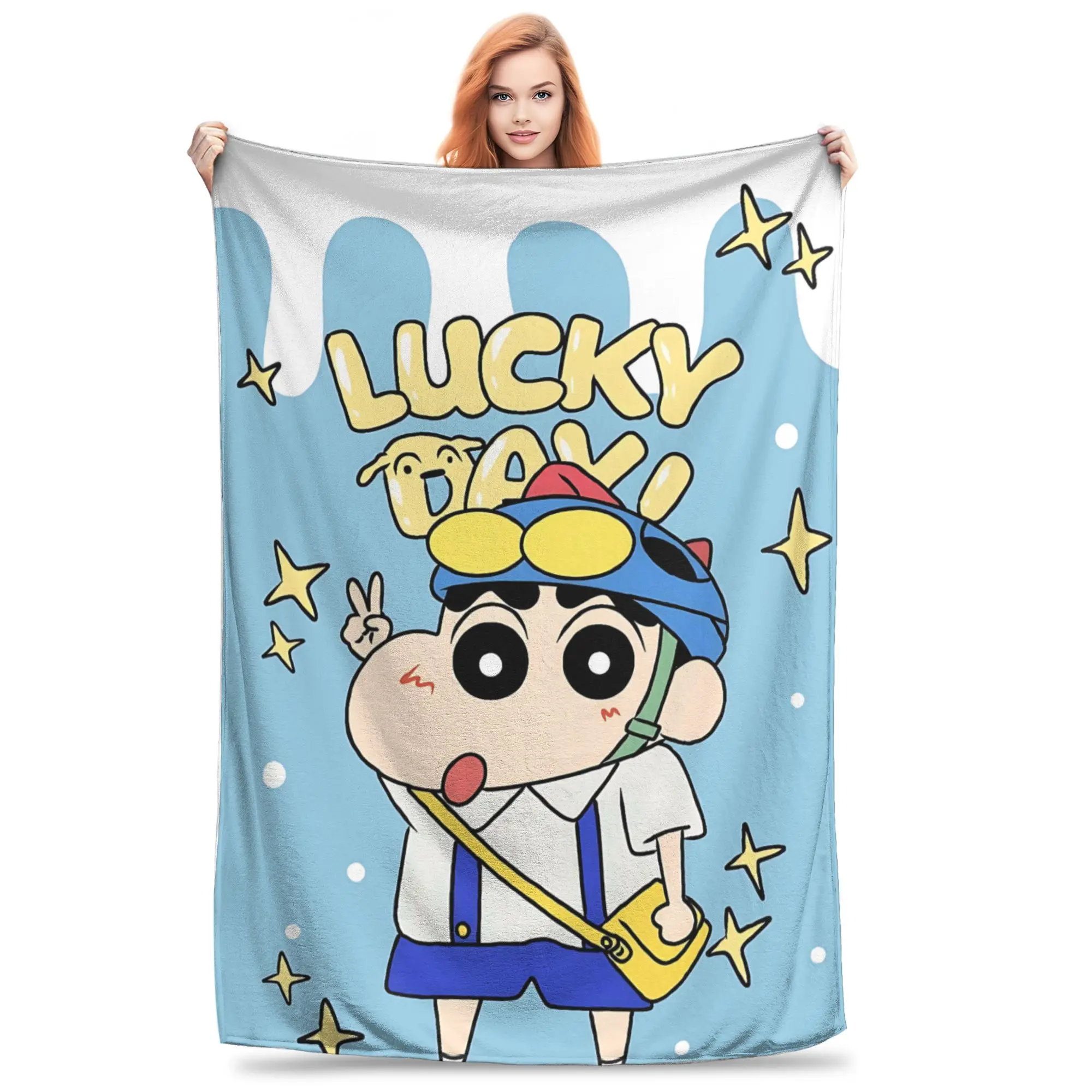 1PC home Cutecore Room Decor Crayon S Shin chan Blanket Throw Blanket  Novelty Warm Blanket All Season
