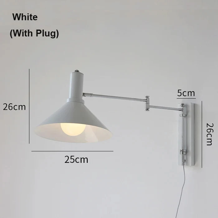 Bauhaus Rocker Wandlamp Met Stekker Opvouwbare Slaapkamer Naast Retro Nachtkastje Muur Leesbedrading Gratis Draaibare LED Wandlamp