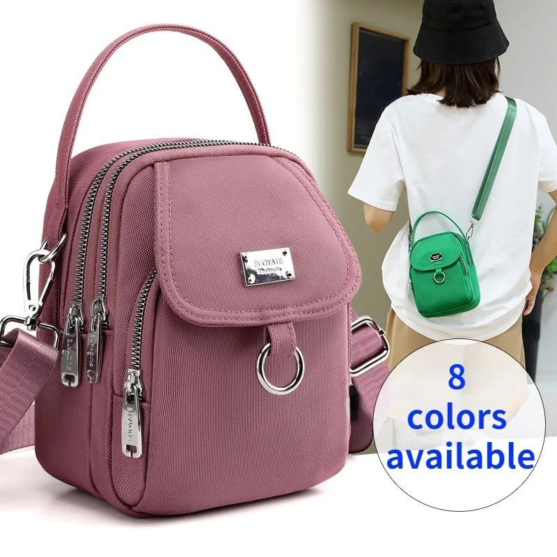 

Fashionable 3 Layer Shoulder Bag Ladies Mini Bag Nylon Durable Fabric Girls Small Crossbody Bag