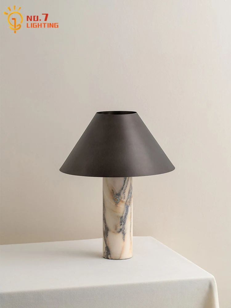 Italian Design Natural Marble Table Lamp LED E27 Minimalist Modern Desk Lights Living/model Room Bedroom Study Cafe Bar Studio