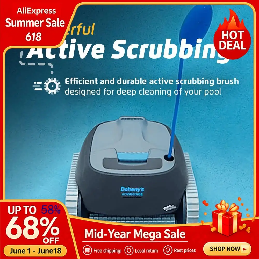 

Advantage Automatic Robotic Pool Vacuum Cleaner, Wall Climbing, Active Scrubber Brush, Ideal for InGround Pool Types up Custom