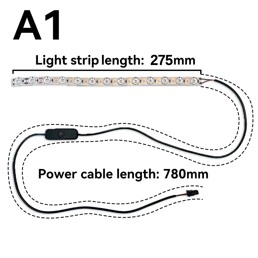 Dla Bambu Lab A1/A1mini Led Light Strip Ra95 Fill Light 24V White Light Super Bright Bambulab 3D Printer Parts Akcesoria