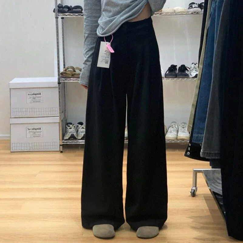 

Korean White Loose Straight Leg Jeans Women Fashion High Waist Baggy Denim Trousers Woman 2026 Oversized Wide Leg Pants Female