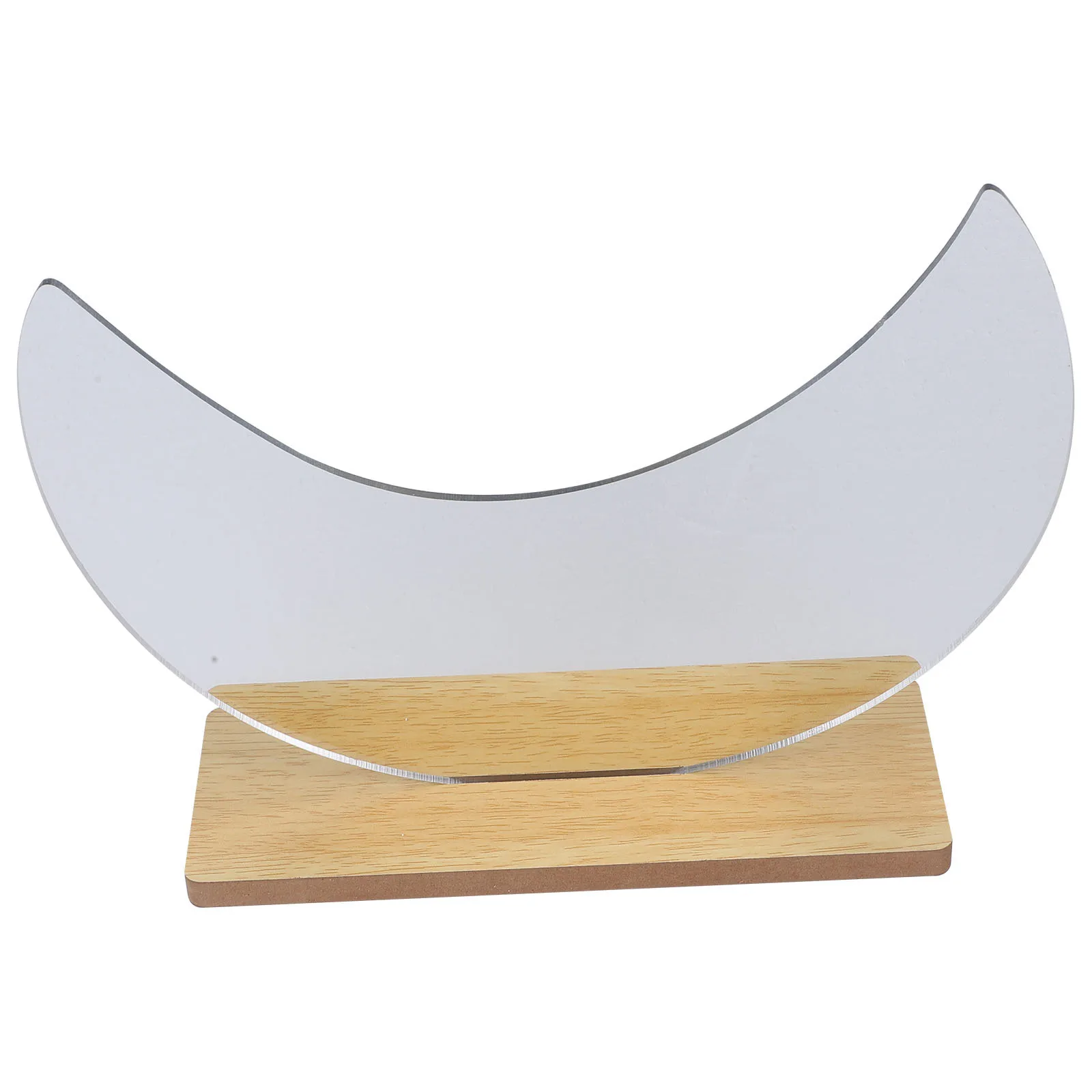 

Tabletop Desktop Irregular Mirror Wooden Base Lightweight Acrylic Mirror for Bedroom Office Dressing Table