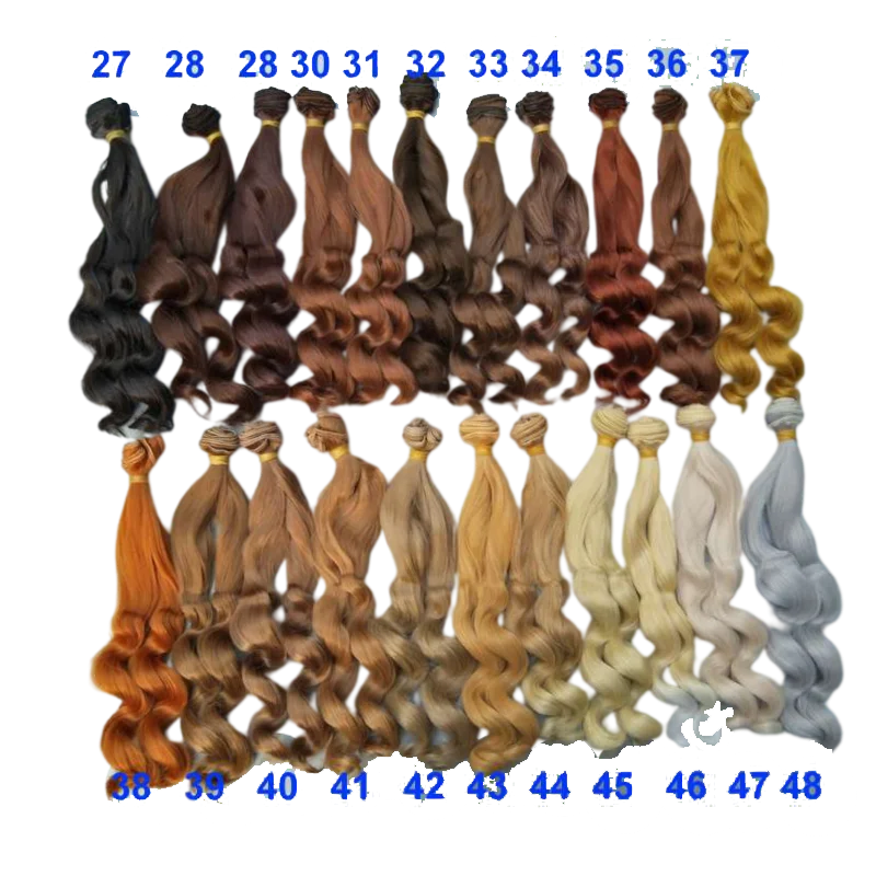 Russian DIY doll hair 20 cm high temperature heat resistant  Curly hair for 1/3 1/4 1/6 BJD diy wavy doll hair
