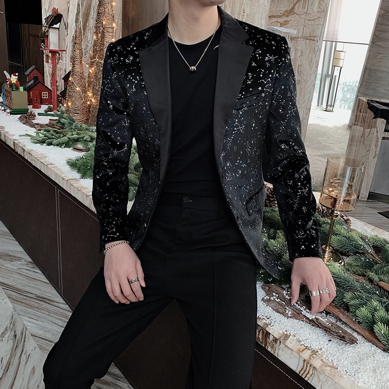 Sequin Design Men Blazers Singer DJ Stage Suit Jacket Wedding Business Casual Dress Coat 2021 Blazer Masculino Veste Homme