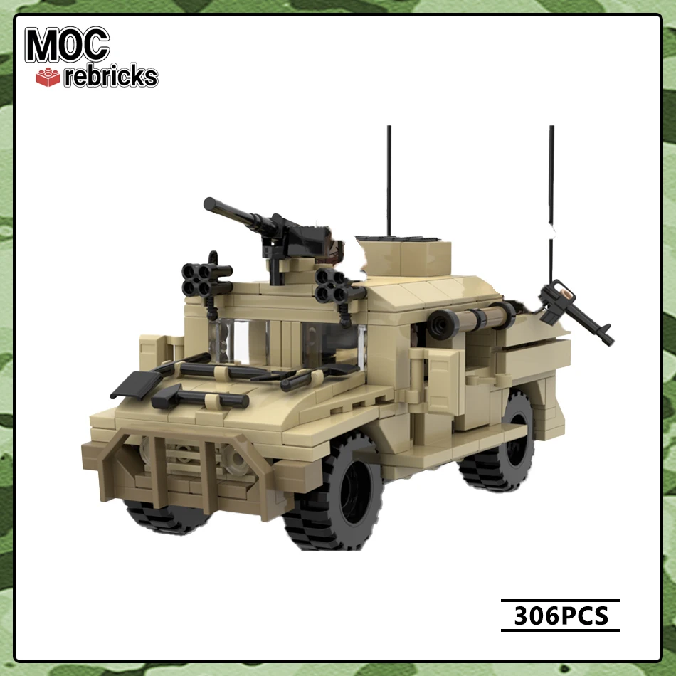 Military Vehicles Series HMMWV M1025 Multipurpose Car MOC Building Block DIY Model Collection Experts Education Brick Toys Gift