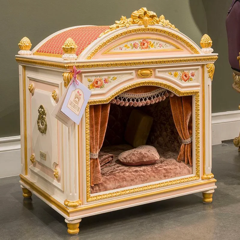 

Solid wood kennel indoor pet cat kennel small dog house cat house high-end kennel luxury dog cage cat and dog villa