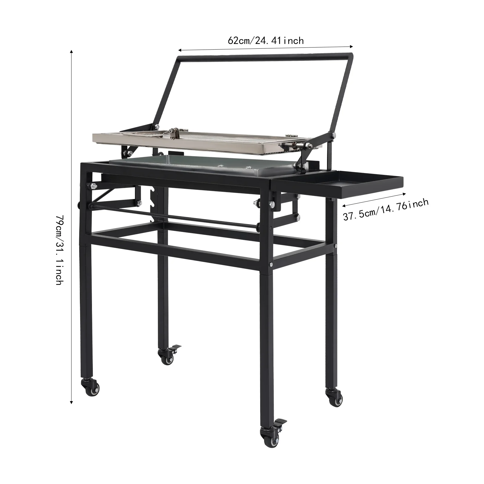 Charcoal Flip Grill for BBQ, Barbecue Grill for Outdoor Camping, Portable Charcoal BBQ Grill