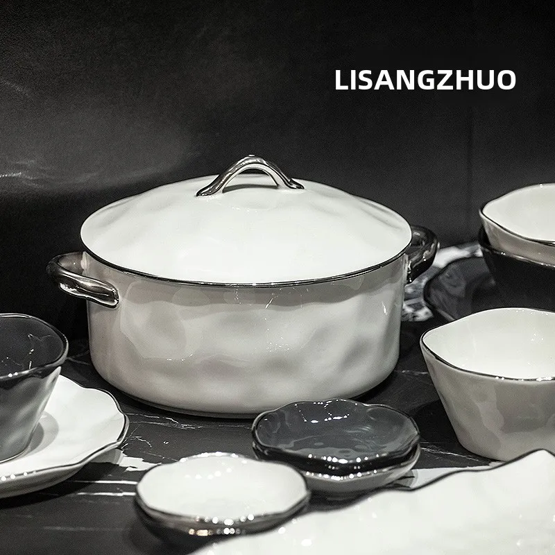 

Набор посуды Nordic Sle Cerc: Роскошные столовые приборы, Большая суповая миска, Маленькая миска для риса, Комбинированный набор для переезда