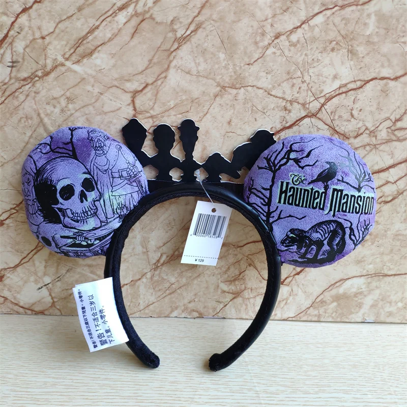 New Disney Parks The Haunted Mansion Graveyard Halloween Minnie Ears Headband Halloween Costume Bow Knot Hairband Headwear Hair