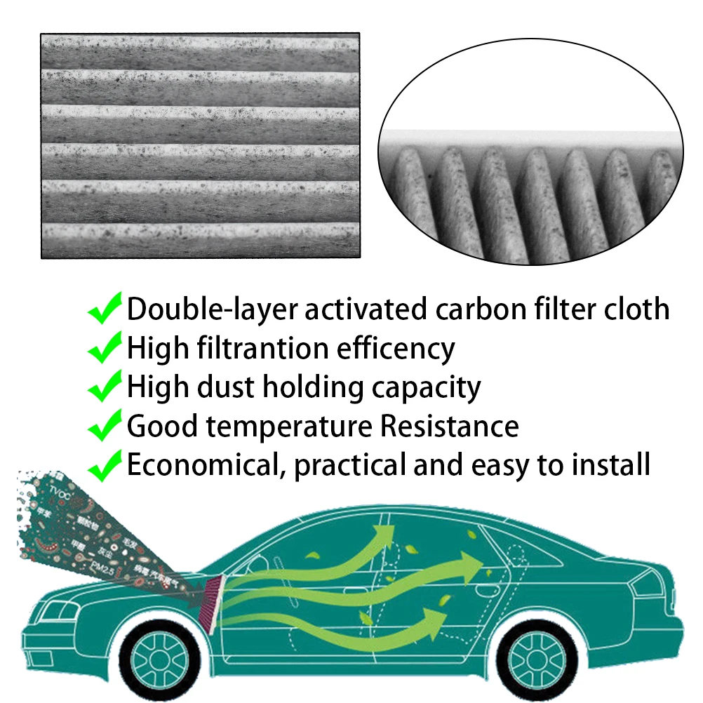 Pollen Cabin Air Filter Ventilation For Mercedes-Benz G-Class W463 VW Fox Polo Gol Audi A1 A2 Seat Ibiza Skoda Fabia 6Q0819653