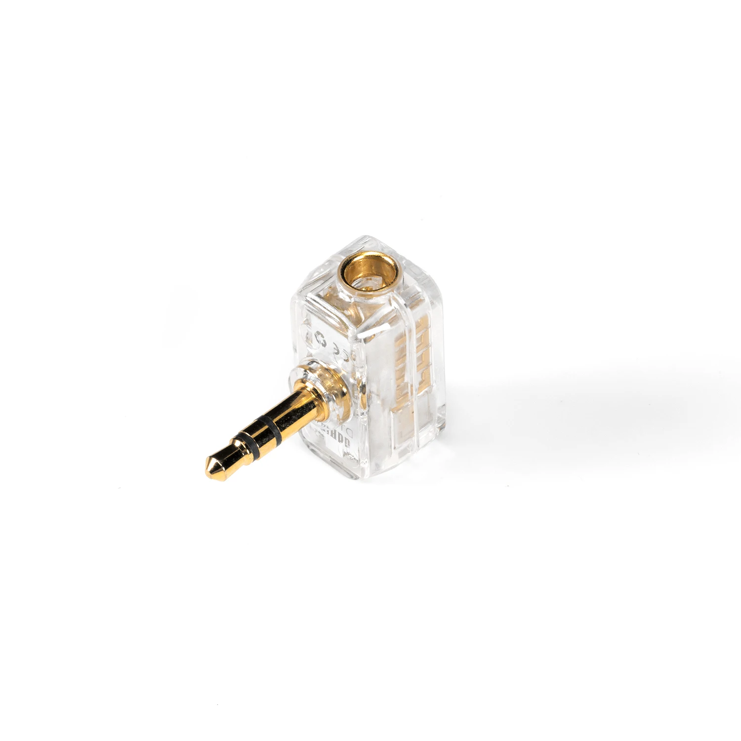 DD ddHiFi DJ44Air 3,5 mm mannelijke naar 4,4 mm vrouwelijke adapter, vergulde koperen stekker, transparant, ultralicht en compact PC-model.