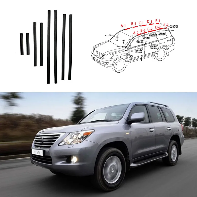 Roof Sink Rubber for Lexus LX450/460/570 75551-60110 Weatherstrip Seal for Land Cruiser LC200 Roof Layering Seal Choose