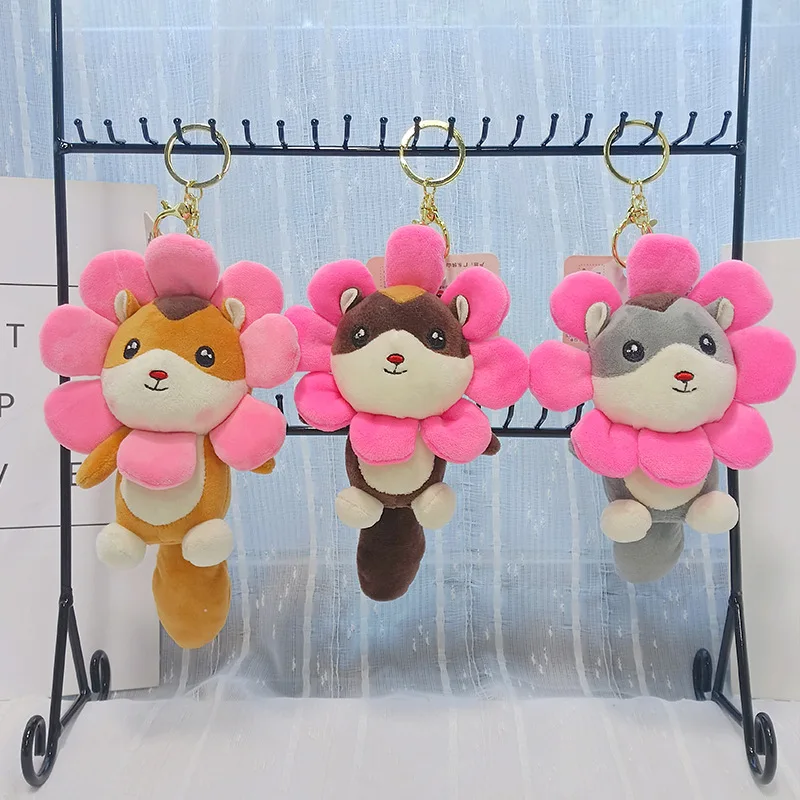 new Fragrant Cloud Squirrel  Creative Sun shaped lifelike Pendant soft decorate keychain birthday Popular doll birthday gift