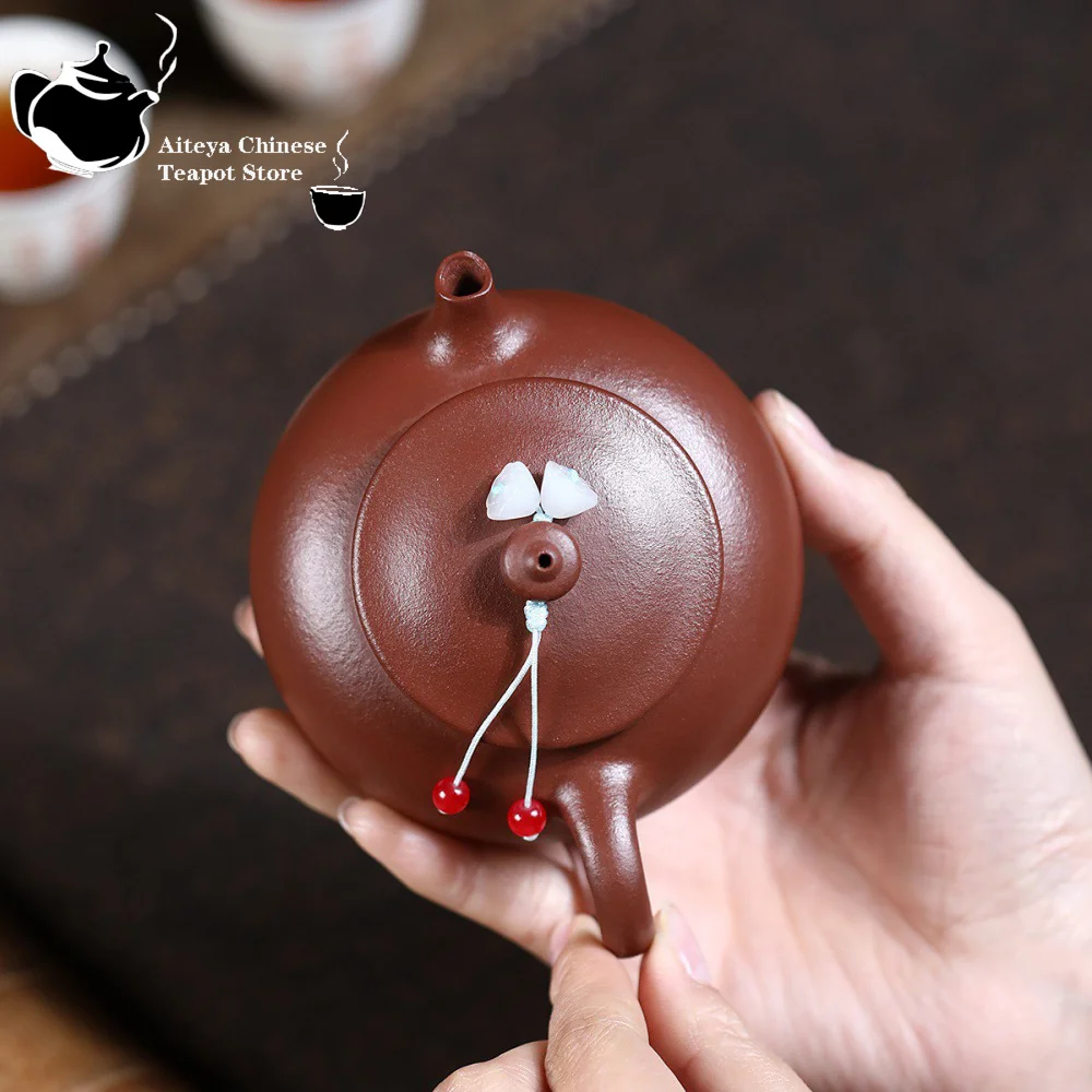 Chinese Yixing Purple Clay Teapot Raw Ore Bottom Groove Qinghan River Kung Fu Tea Set Chinese Health Pot for Tea Lovers