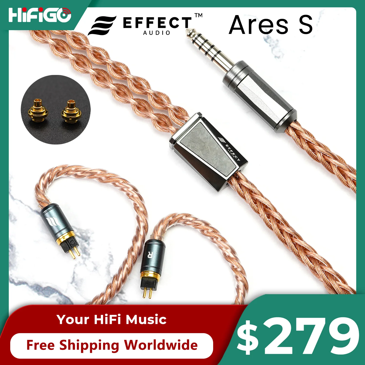 Effect Audio Signature Series ARES S 8 Wires Earphone Cable 2pin/MMCX ConX Interchangeable Connector IEMs Upgrade Cables Line