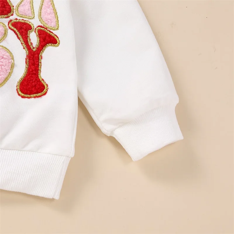 

Infant Baby Boys Girls Christmas Outfit Santa Baby Embroidery Sweatshirt Jogger Pants Clothes Set Fall Winter Clothes