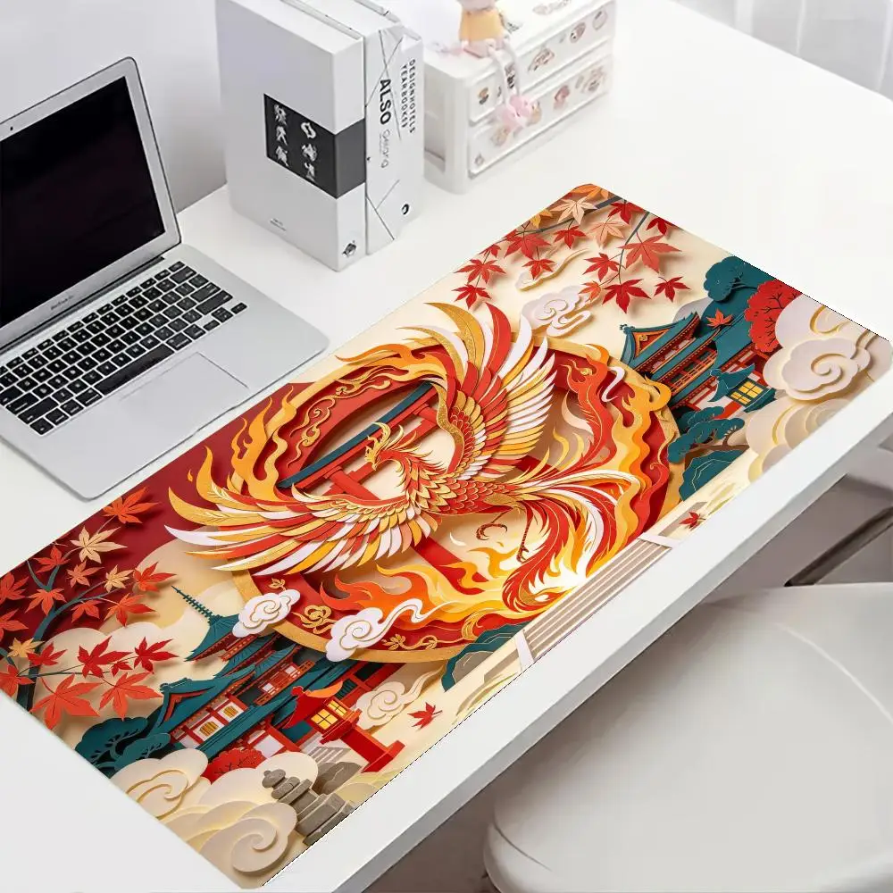 Wave Wind God Torii Ukiyo E Play Mat Smooth Cloth Thick Rubber Precision Tracking For Esports Bedroom Decor