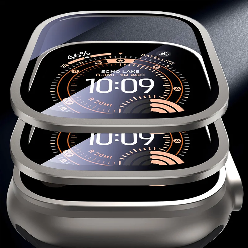 2 Stück HD Metall-Hartglas für Apple Watch Ultra 3 49mm Displayschutzfolie Kratzfester Stoßfänger Vollschutzfolie für IWatch Ultra 2 49mm
